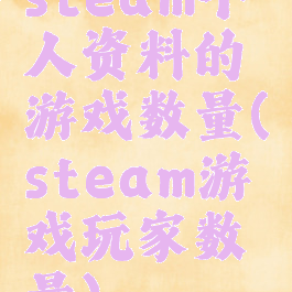 steam个人资料的游戏数量(steam游戏玩家数量)