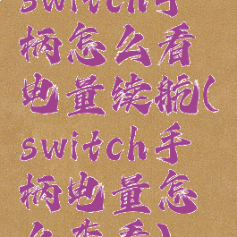 switch手柄怎么看电量续航(switch手柄电量怎么查看)