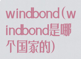 windbond(windbond是哪个国家的)