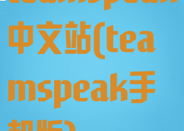teamspeak中文站(teamspeak手机版)