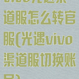 vivo光遇渠道服怎么转官服(光遇vivo渠道服切换账号)