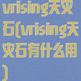 vrising天灾石(vrising天灾石有什么用)